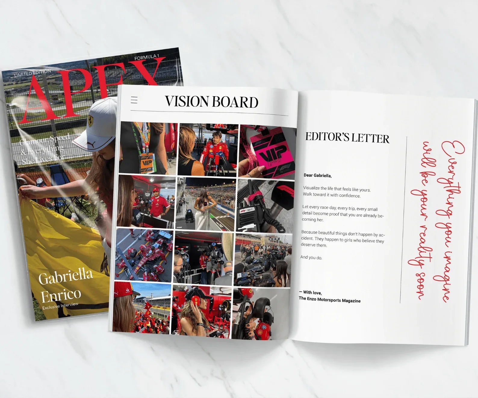 Custom Formula 1 Magazine - APEX Edition - Enzo Motorsports f1gift